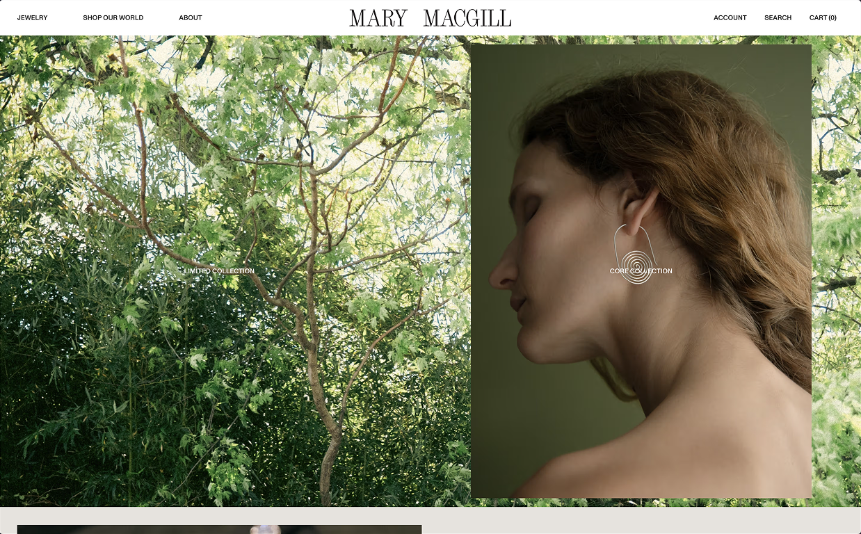 Mary MacGill homepage — desktop view