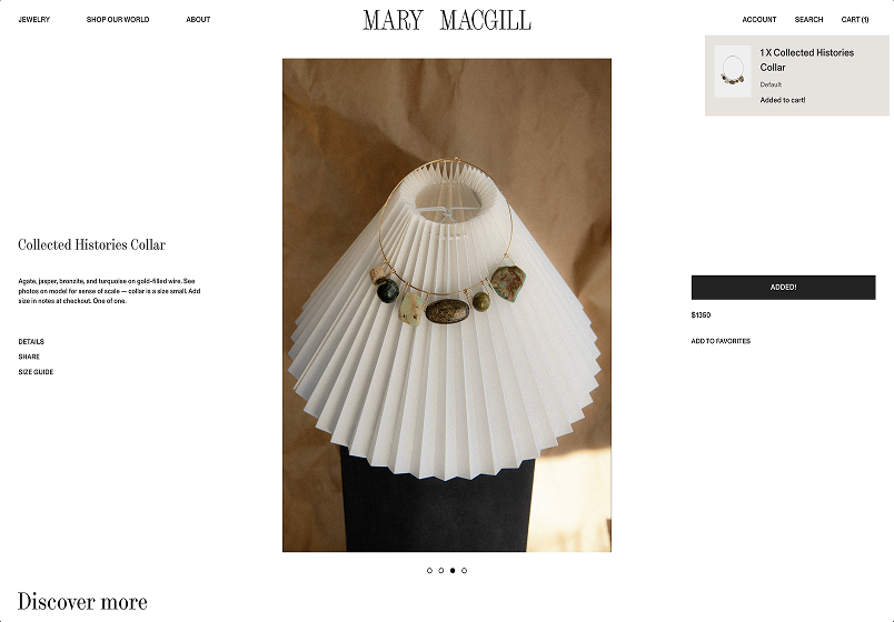 Mary MacGill product detail page